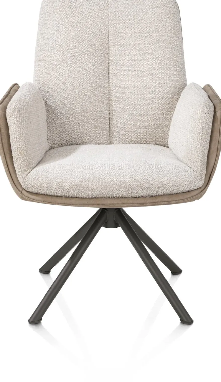 Theros, Armstoel 4-poots graphiet frame met relax-systeem - draaibaar - stof oregon/sevilla - beige