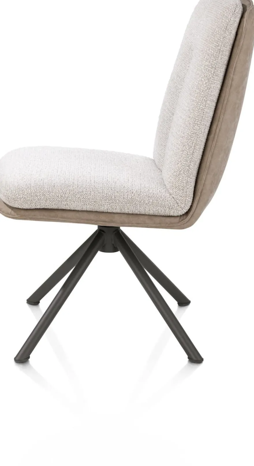 Theros, Eetkamerstoel 4-poots graphiet frame met relax-systeem - draaibaar - stof oregon/sevilla - beige