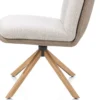 Theros, Eetkamerstoel 4-poots naturel eiken met relax-systeem - draaibaar - stof oregon/sevilla - beige