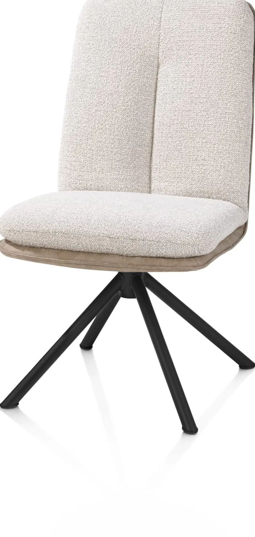 Theros, eetkamerstoel 4-poots zwart frame met relaxsysteem - draaibaar - stof Oregon/Sevilla - beige
