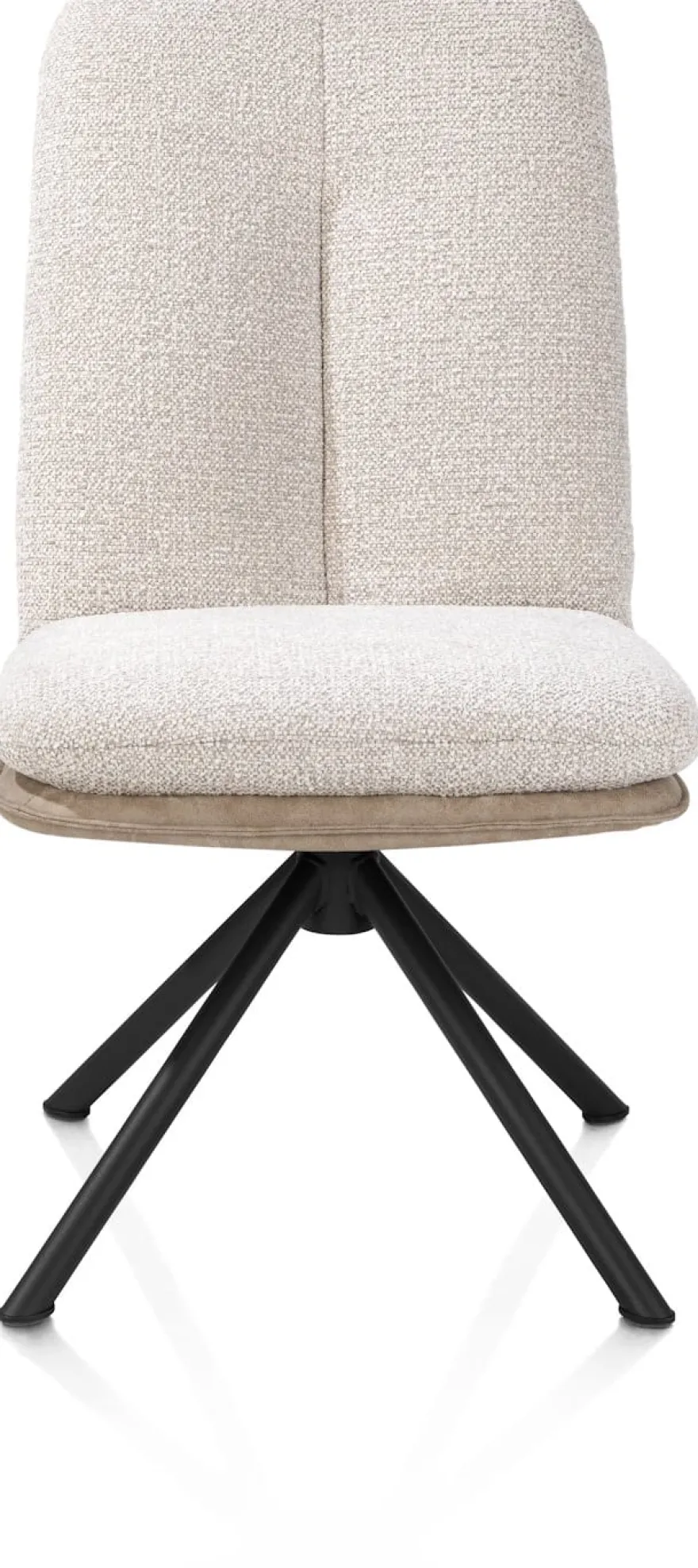 Theros, eetkamerstoel 4-poots zwart frame met relaxsysteem - draaibaar - stof Oregon/Sevilla - beige