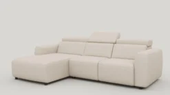 Tobarra, hoekbank links - stof Livigno - Creme