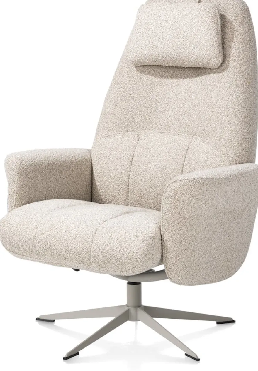 Torino, relaxfauteuil incl. poef - silk grey