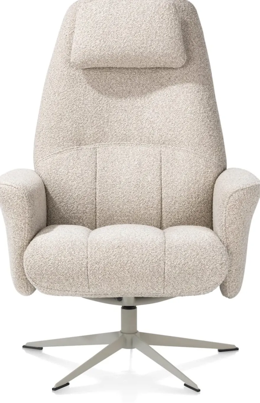 Torino, relaxfauteuil incl. poef - silk grey