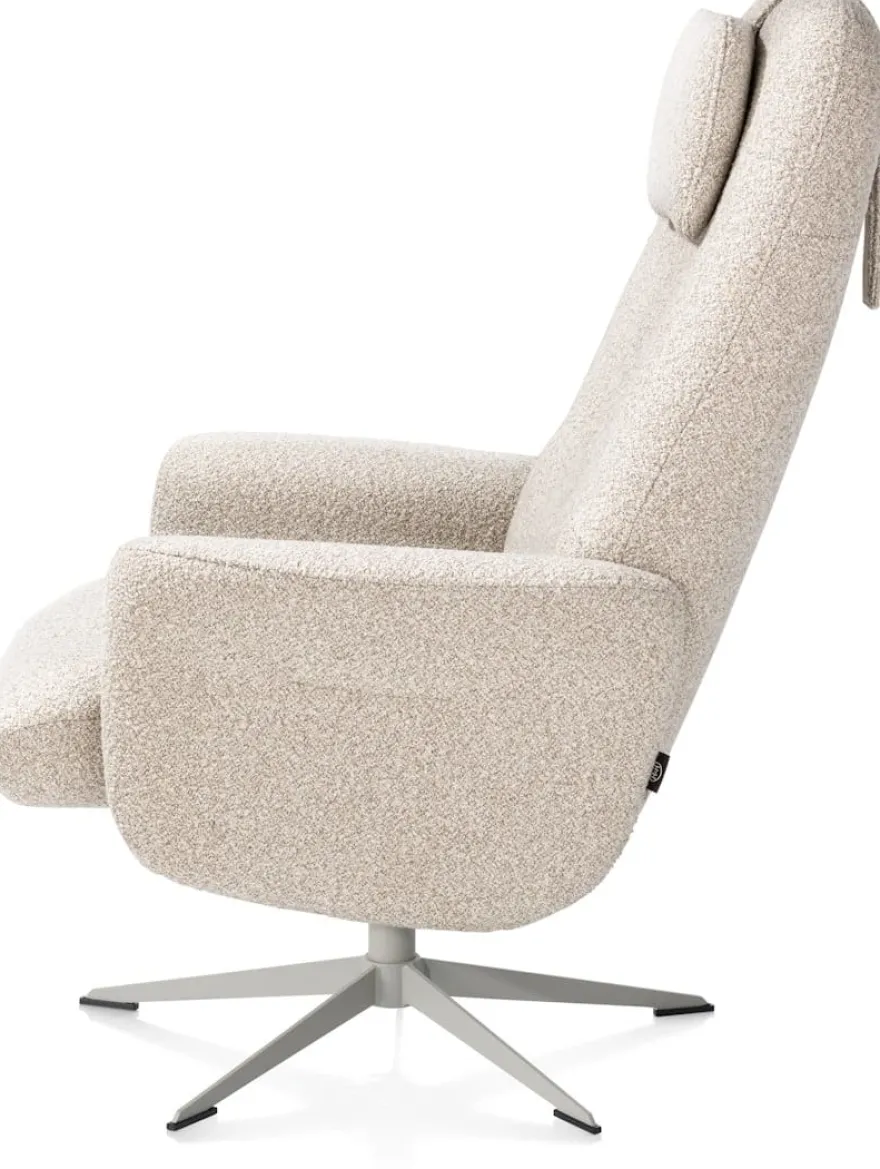 Torino, relaxfauteuil incl. poef - silk grey