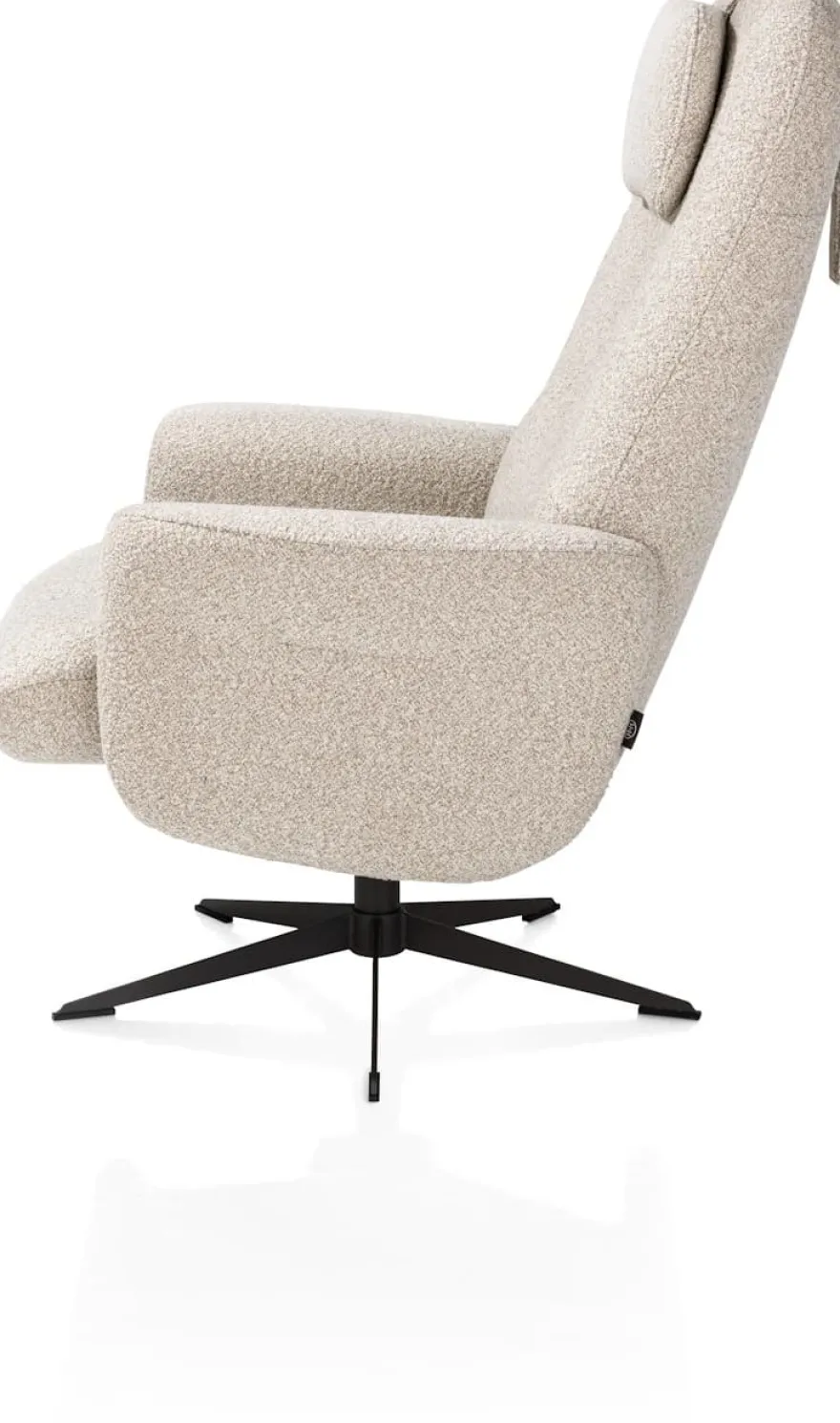 Torino, relaxfauteuil incl. poef - grafiet frame