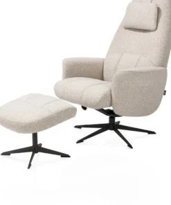 Torino, relaxfauteuil incl. poef - grafiet frame