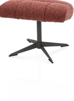 Torino, relaxfauteuil met poef - stof Cloudy - koper