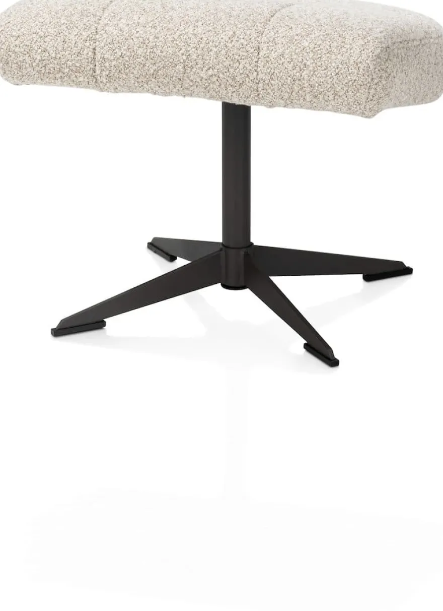 Torino, relaxfauteuil met poef - stof Cloudy - koper
