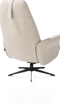 Torino, relaxfauteuil met poef - stof Cloudy - koper