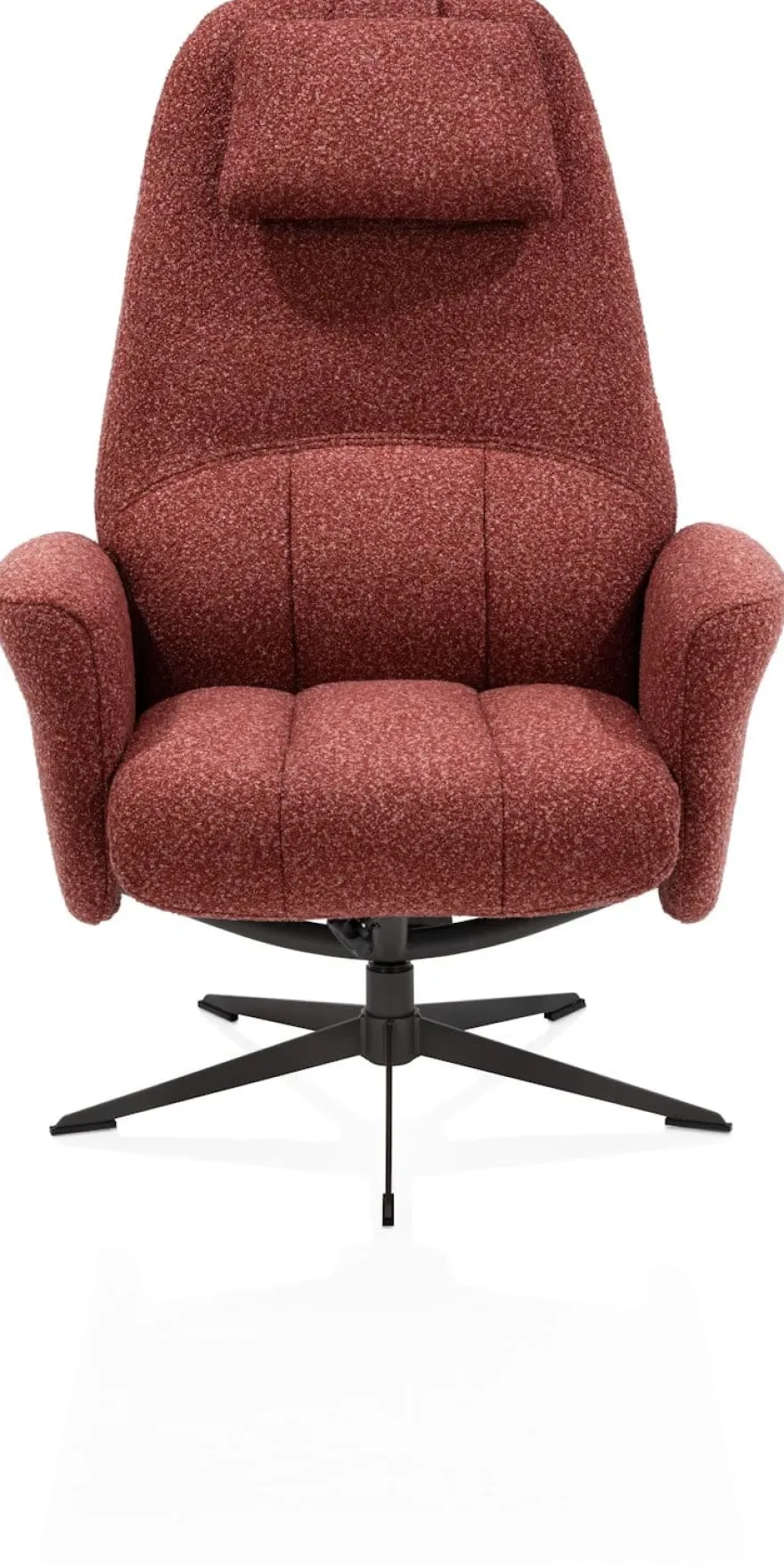 Torino, relaxfauteuil met poef - stof Cloudy - koper