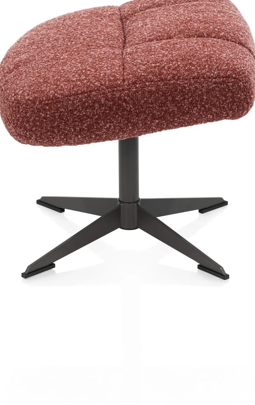 Torino, relaxfauteuil met poef - stof Cloudy - koper