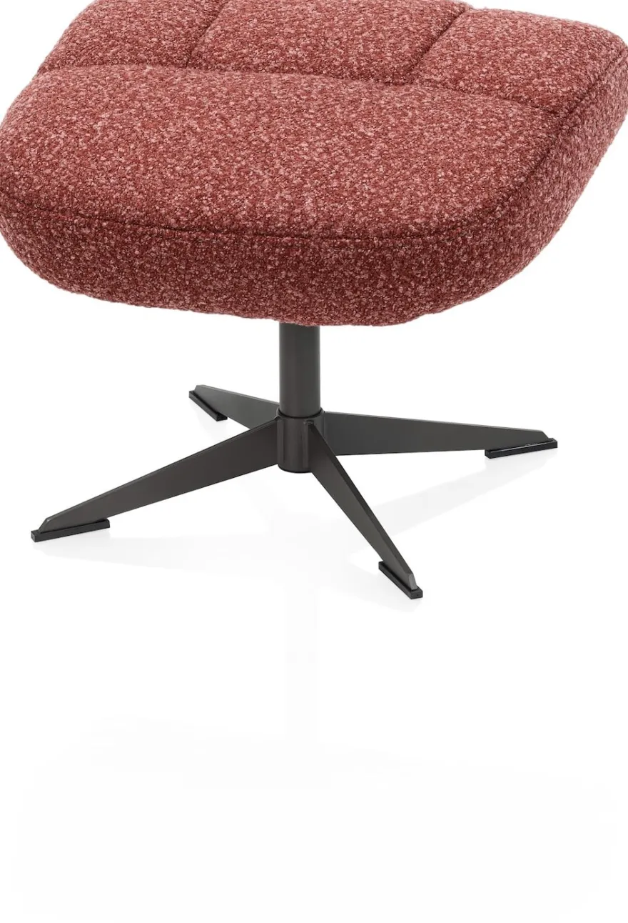 Torino, relaxfauteuil met poef - stof Cloudy - koper