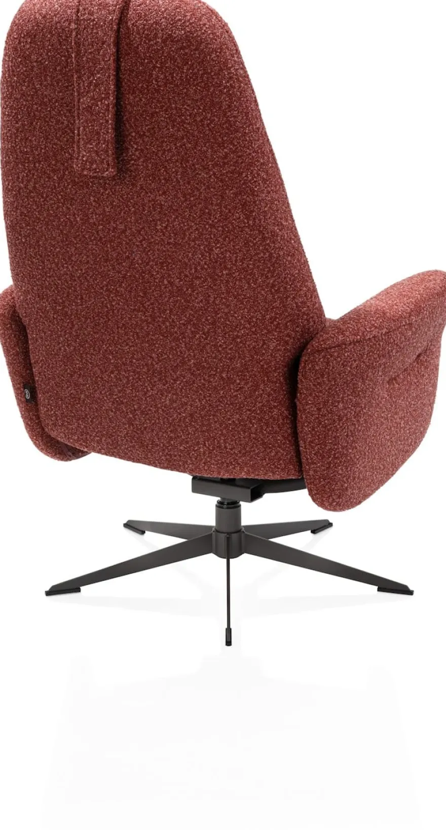 Torino, relaxfauteuil met poef - stof Cloudy - koper