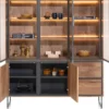 Trapani, buffet 160 cm - 3-glasdeuren + 2-deuren + 2-laden (+ LED)