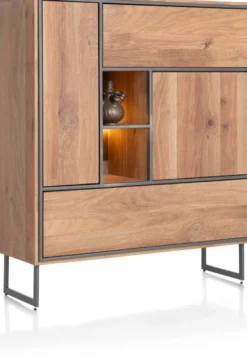 Trapani, highboard 120 cm - 2-deuren + 2-laden + 2-niche (+ LED)