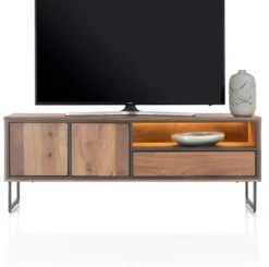 Trapani, lowboard 160 cm - 2-deuren + 1-lade + 1-niche (+ LED)