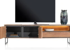 Trapani, lowboard 200 cm - 2-deuren + 1-lade + 1-niche (+ LED)