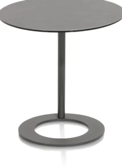 Vegas, salontafel rond 50 cm - keramiek op glas - Antraciet