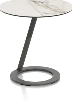 Vegas, salontafel rond 50 cm - keramiek op glas - Antraciet