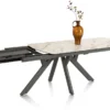 Vegas, uitschuiftafel 200 (+ 80) x 100 cm - keramiek op glas - wit