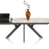 Vegas, uitschuiftafel 170 (+ 60) x 100 cm - keramiek op glas - wit