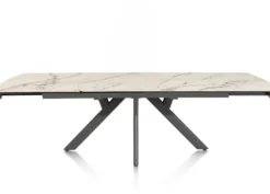 Vegas, uitschuiftafel 170 (+ 60) x 100 cm - keramiek op glas - wit