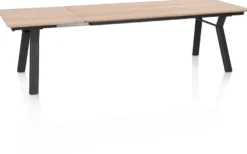 Zamora, uitschuiftafel 210 (+ 80 cm) x 100 cm - metalen poot