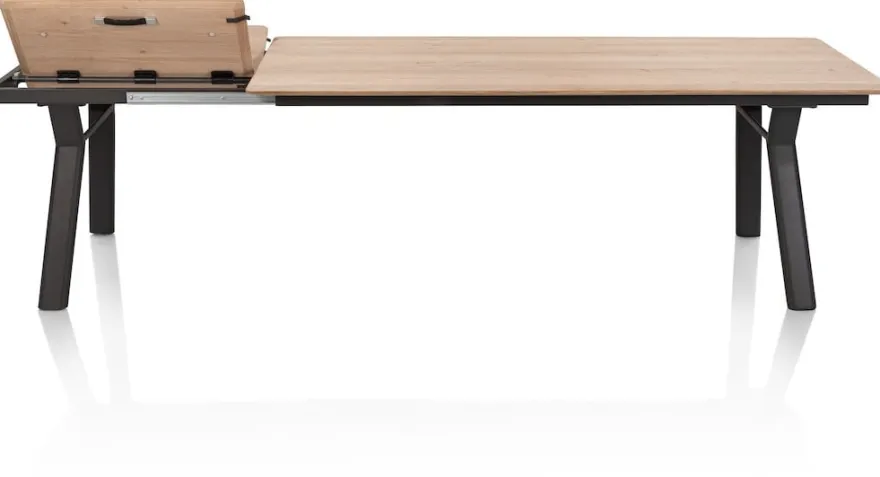 Zamora, uitschuiftafel 210 (+ 80 cm) x 100 cm - metalen poot