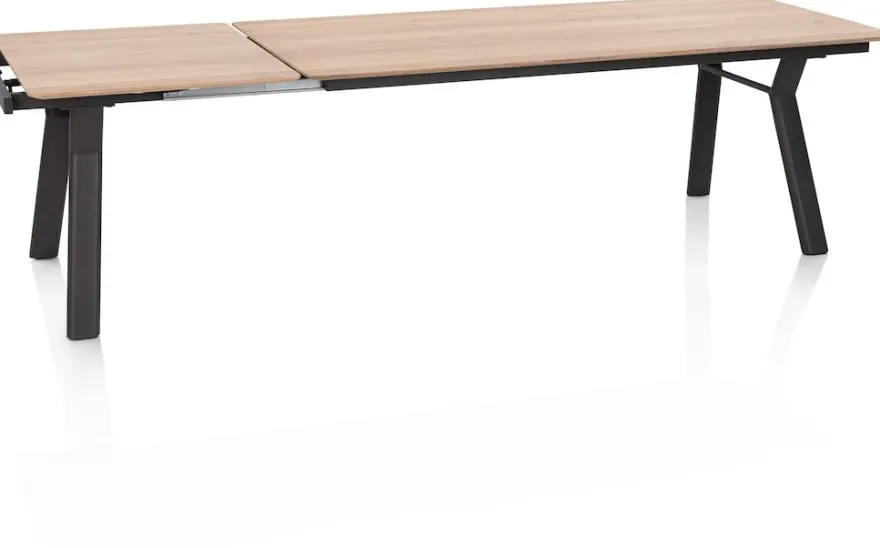 Zamora, uitschuiftafel 210 (+ 80 cm) x 100 cm - metalen poot
