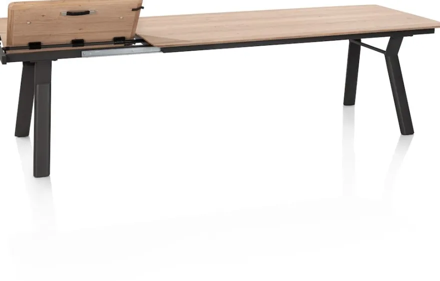 Zamora, uitschuiftafel 210 (+ 80 cm) x 100 cm - metalen poot