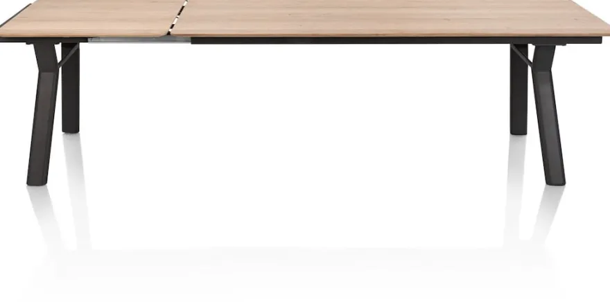 Zamora, uitschuiftafel 210 (+ 80 cm) x 100 cm - metalen poot