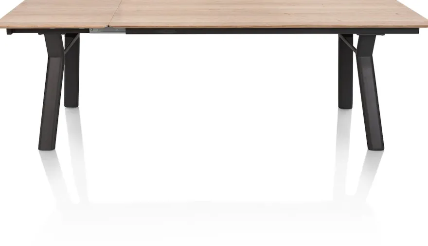 Zamora, uitschuiftafel 180 (+ 60 cm) x 100 cm - metalen poot