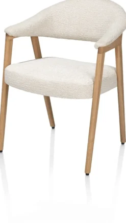 Zaya, Armstoel eiken natural, stof Sevilla, incl. Nosag - Creme