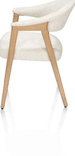 Zaya, Armstoel eiken natural, stof Sevilla, incl. Nosag - Creme